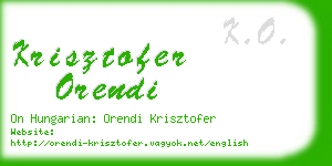 krisztofer orendi business card